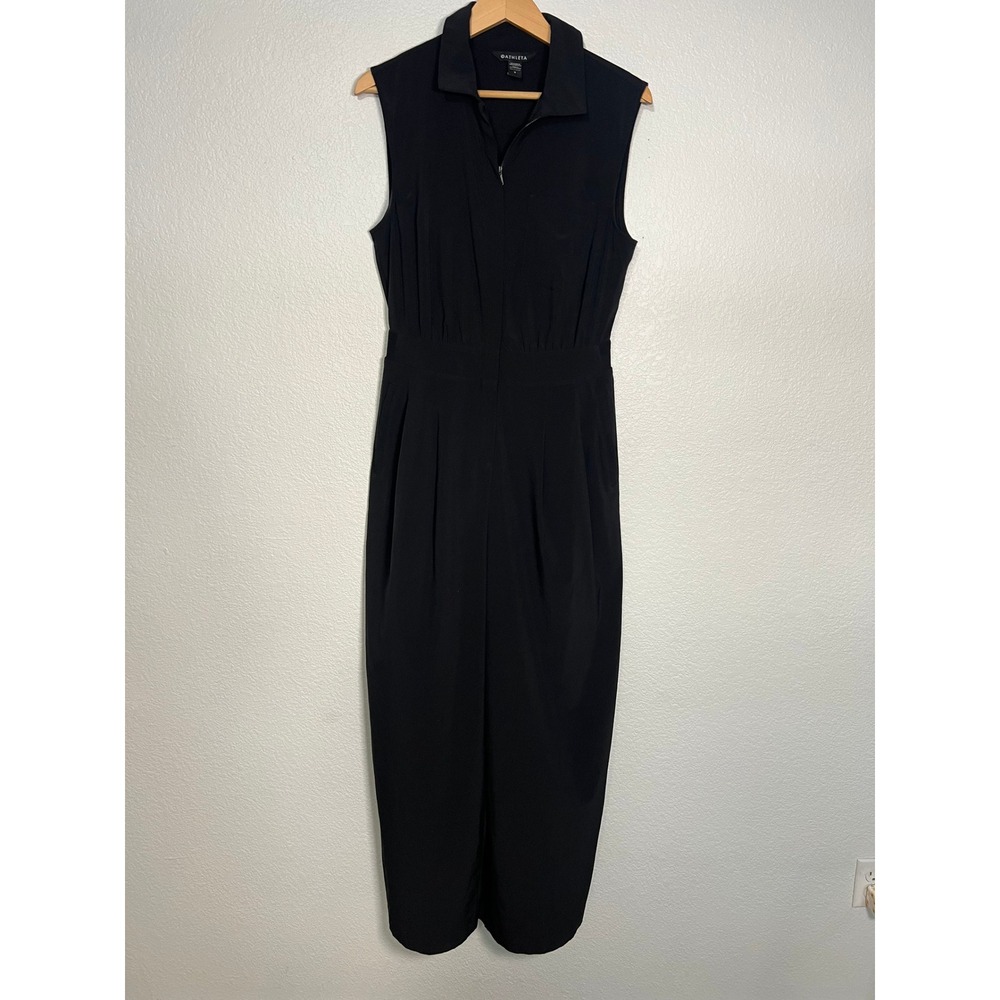 Athleta Brooklyn Heights Wide Leg Jumpsuit Black Size 6 Utility Casual Office